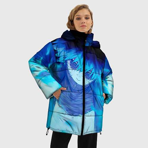 Женская зимняя куртка Моя геройская академия Даби / 3D-Черный – фото 3