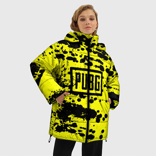 Женская зимняя куртка PUBG: Yellow Stained / 3D-Черный – фото 3