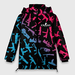 Куртка зимняя женская CS:GO Neon Weapons, цвет: 3D-светло-серый