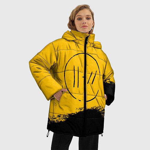 Женская зимняя куртка 21 Pilots: Yellow Logo / 3D-Черный – фото 3