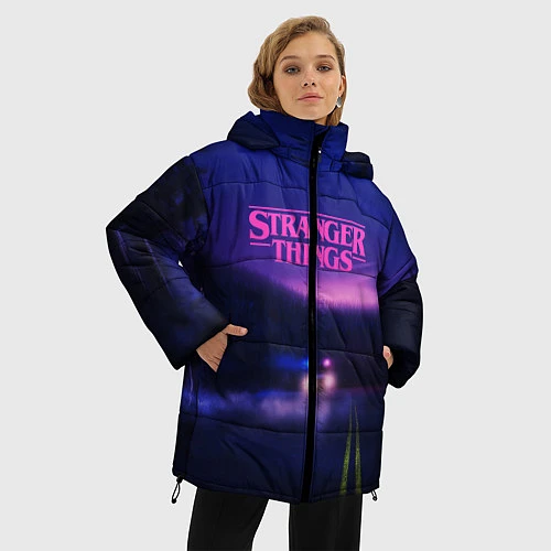 Женская зимняя куртка Stranger Things: Neon Road / 3D-Черный – фото 3