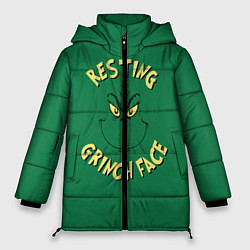 Куртка зимняя женская Resting Grinch Face, цвет: 3D-черный