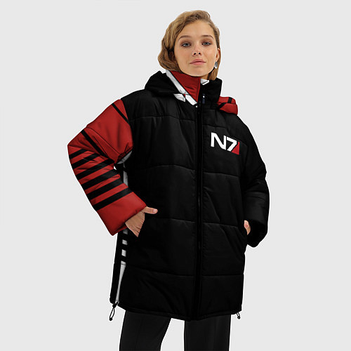 Женская зимняя куртка MASS EFFECT N7 / 3D-Черный – фото 3