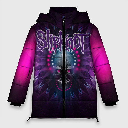 Женская зимняя куртка Slipknot: Neon Skull / 3D-Красный – фото 1