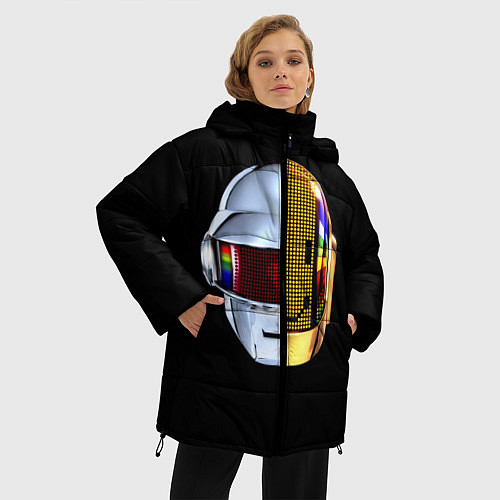Женская зимняя куртка Daft Punk: Smile Helmet / 3D-Черный – фото 3