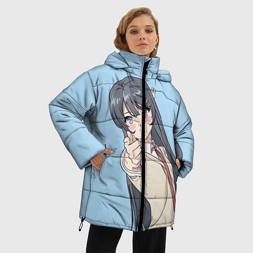 Женская зимняя куртка Seishun Buta / 3D-Черный – фото 3