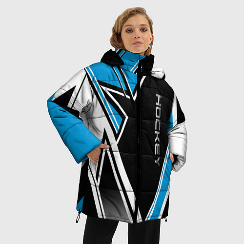 Женская зимняя куртка Hockey black blue white / 3D-Красный – фото 3