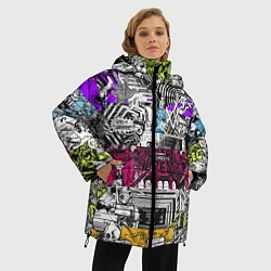 Куртка зимняя женская Watch Dogs: Pattern, цвет: 3D-черный — фото 2