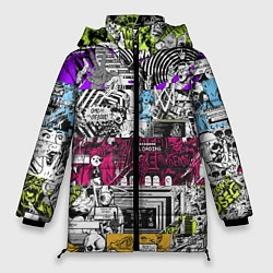 Куртка зимняя женская Watch Dogs: Pattern, цвет: 3D-светло-серый