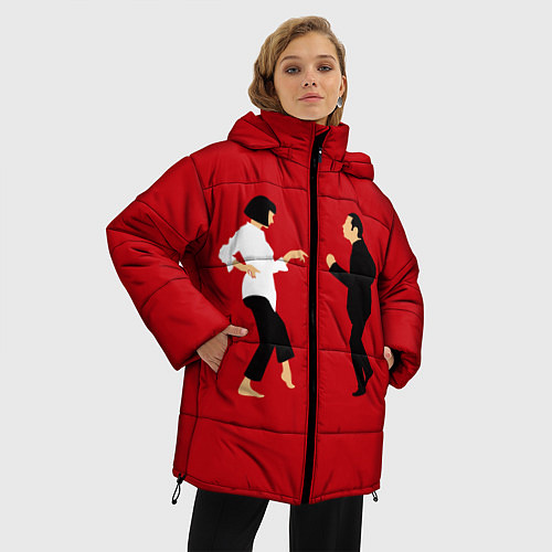 Женская зимняя куртка Криминальное чтиво / 3D-Черный – фото 3