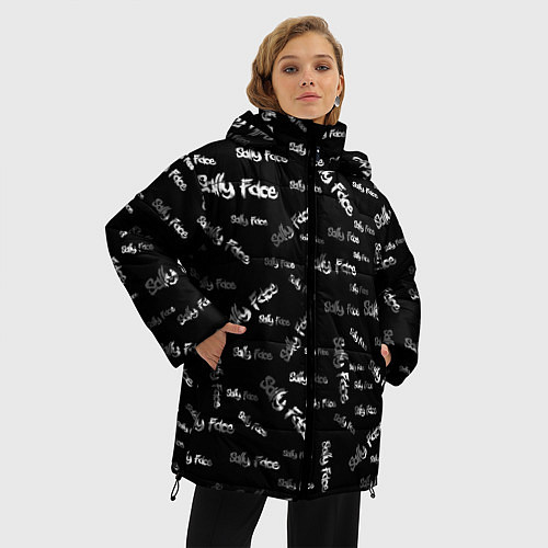 Женская зимняя куртка Sally Face: Black Pattern / 3D-Красный – фото 3