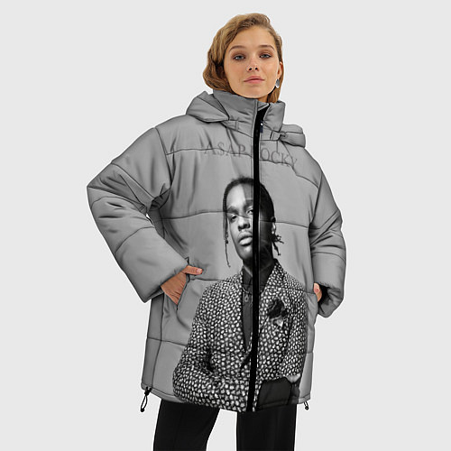 Женская зимняя куртка ASAP Rocky: Grey Fashion / 3D-Красный – фото 3