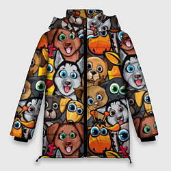 Куртка зимняя женская Веселые собаки, цвет: 3D-светло-серый