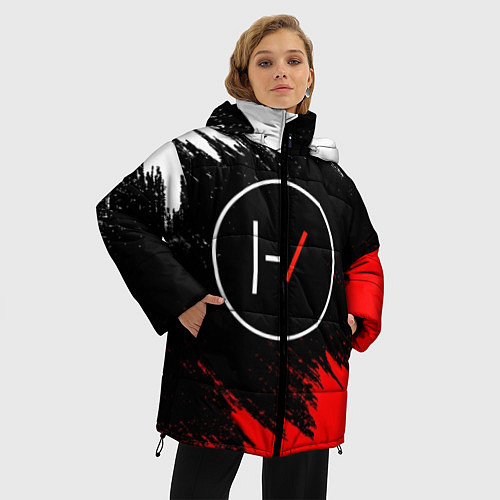 Женская зимняя куртка 21 Pilots: Black & Red / 3D-Черный – фото 3