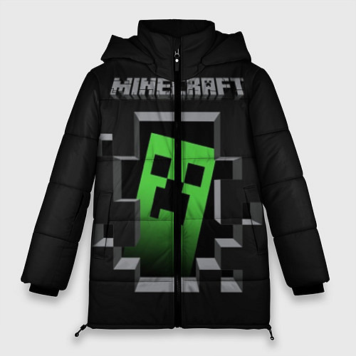 Женская зимняя куртка Minecraft Creeper / 3D-Красный – фото 1