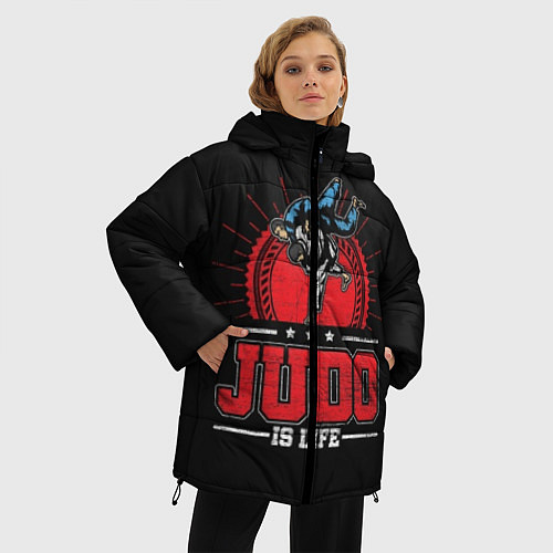 Женская зимняя куртка Judo is life / 3D-Черный – фото 3