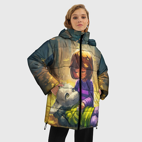 Женская зимняя куртка Фриск и Азриэль / 3D-Черный – фото 3