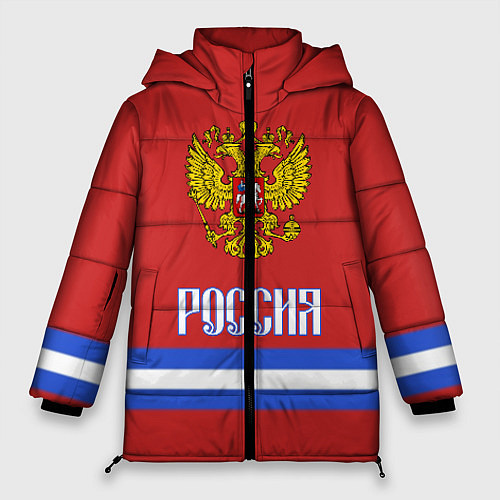 Женская зимняя куртка Хоккей: Россия / 3D-Красный – фото 1