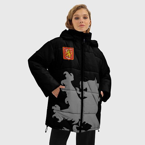Женская зимняя куртка Сборная Финляндии / 3D-Черный – фото 3