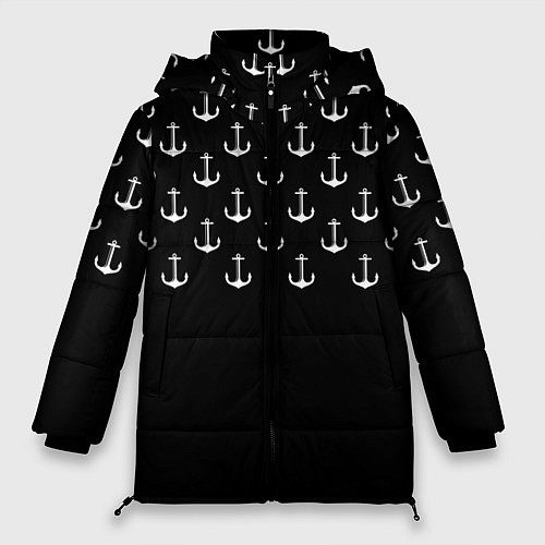 Женская зимняя куртка Минималистичные Якоря / 3D-Красный – фото 1
