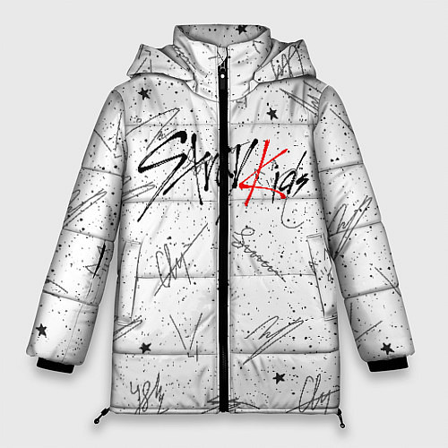 Женская зимняя куртка STRAY KIDS АВТОГРАФЫ / 3D-Красный – фото 1