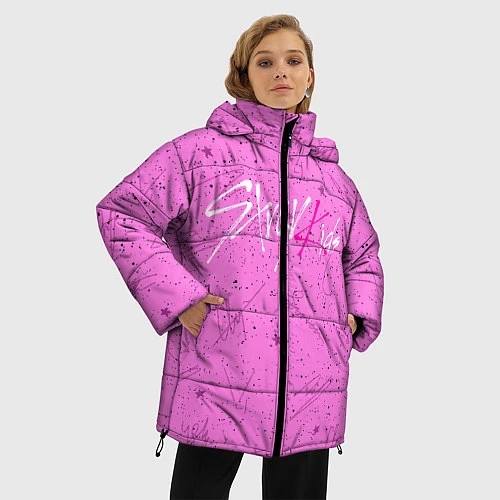 Женская зимняя куртка STRAY KIDS АВТОГРАФЫ / 3D-Черный – фото 3