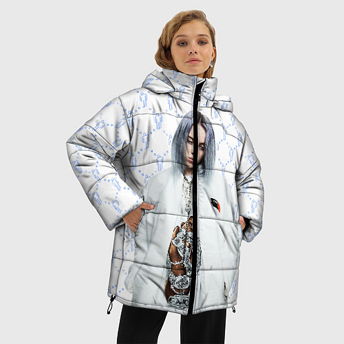 Женская зимняя куртка BILLIE EILISH: White Fashion / 3D-Черный – фото 3
