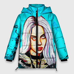 Куртка зимняя женская BILLIE EILISH: Fan Art, цвет: 3D-черный