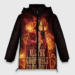 Куртка зимняя женская All The Good Girls Go To Hell, цвет: 3D-черный