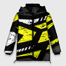 Женская зимняя куртка Black yellow abstract sport style