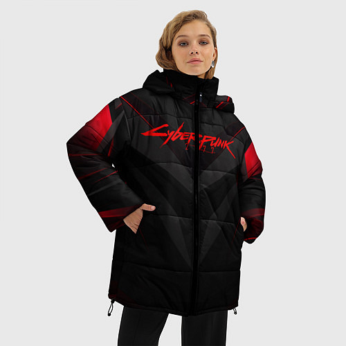 Женская зимняя куртка CYBERPUNK 2077 / 3D-Черный – фото 3