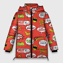 Куртка зимняя женская DC comics logos, цвет: 3D-красный