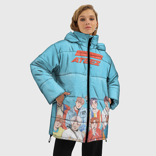 Женская зимняя куртка Ateez K-pop / 3D-Черный – фото 3