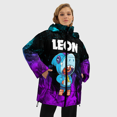 Женская зимняя куртка BRAWL STARS LEON SHARK / 3D-Черный – фото 3