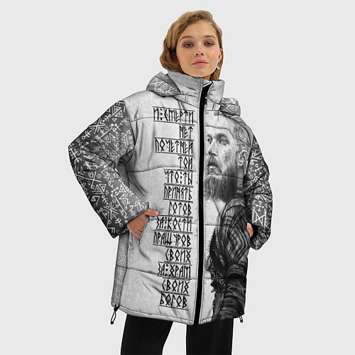 Женская зимняя куртка И смерти нет почетней той / 3D-Черный – фото 3