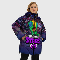 Куртка зимняя женская BRAWL STARS НОВОГОДНИЙ, цвет: 3D-черный — фото 2