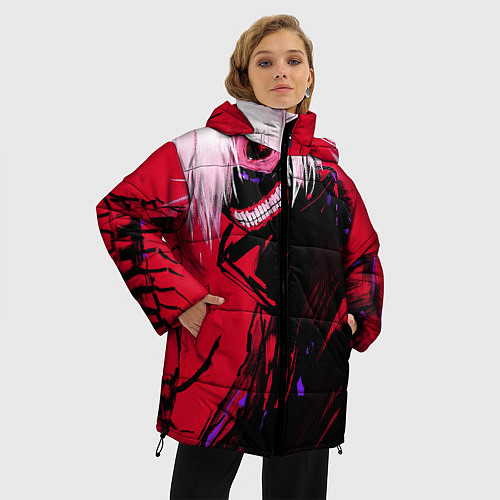 Женская зимняя куртка Токийский Гуль / 3D-Черный – фото 3