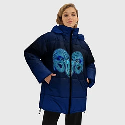 Куртка зимняя женская Знаки Зодиака Овен, цвет: 3D-светло-серый — фото 2