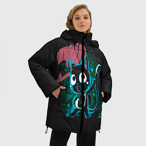Женская зимняя куртка Хвост Феи / 3D-Черный – фото 3