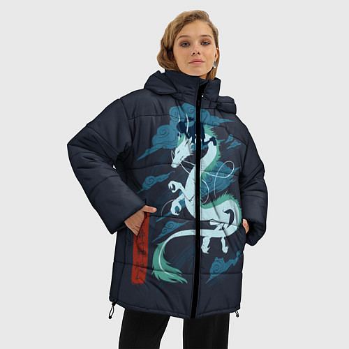 Женская зимняя куртка Princess Mononoke / 3D-Черный – фото 3