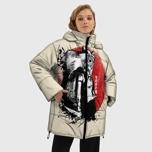 Женская зимняя куртка Принцесса Мононоке / 3D-Светло-серый – фото 3