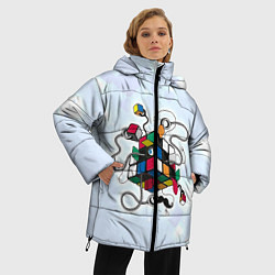 Куртка зимняя женская Кубик Рубика, цвет: 3D-черный — фото 2