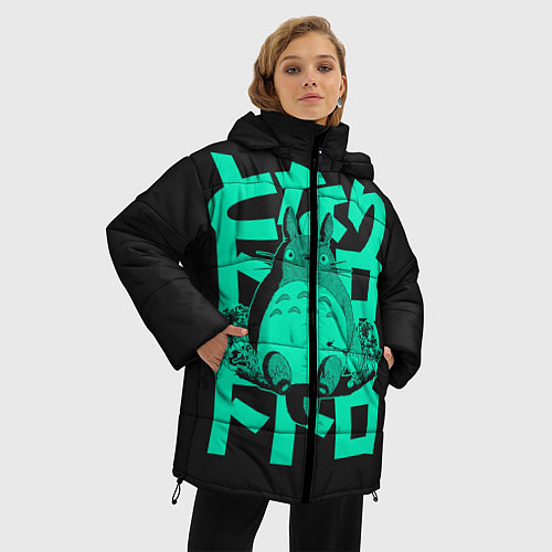 Женская зимняя куртка Мой сосед Тоторо / 3D-Черный – фото 3