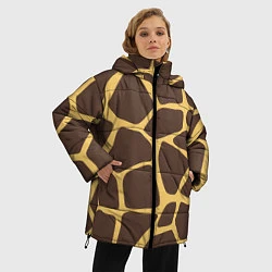 Куртка зимняя женская Окрас жирафа, цвет: 3D-черный — фото 2