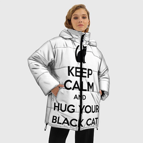 Женская зимняя куртка Обними своего черного кота / 3D-Черный – фото 3
