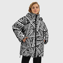 Куртка зимняя женская Треугольники, цвет: 3D-черный — фото 2