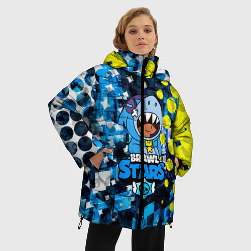 Женская зимняя куртка BRAWL STARS ЛЕОН ШАРК / 3D-Черный – фото 3
