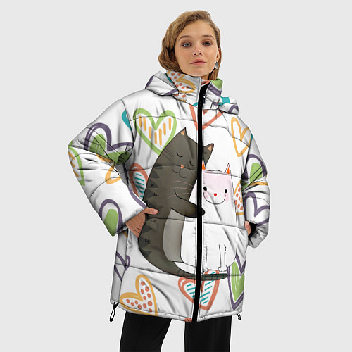 Женская зимняя куртка Сладкая парочка / 3D-Светло-серый – фото 3