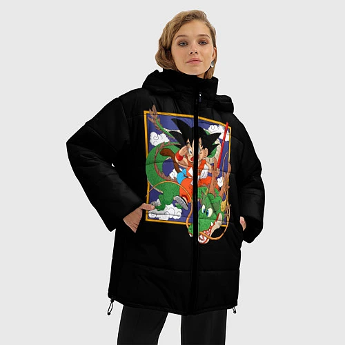 Женская зимняя куртка Dragon Ball / 3D-Черный – фото 3