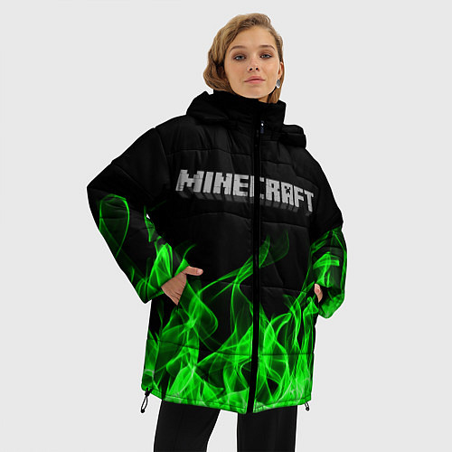 Женская зимняя куртка MINECRAFT FIRE / 3D-Черный – фото 3